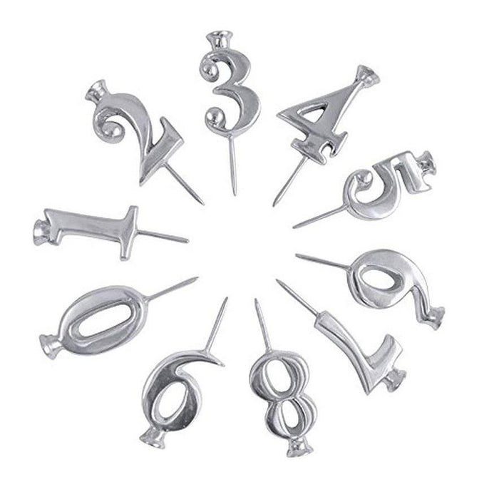 Metal Gold And Ivory 0-9 Number Metal candle Use In Birthday Cake Wedding Cake