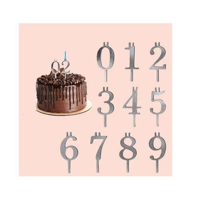 Metal Gold And Ivory 0-9 Number Metal candle Use In Birthday Cake Wedding Cake