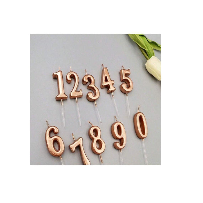 Metal Gold And Ivory 0-9 Number Metal candle Use In Birthday Cake Wedding Cake