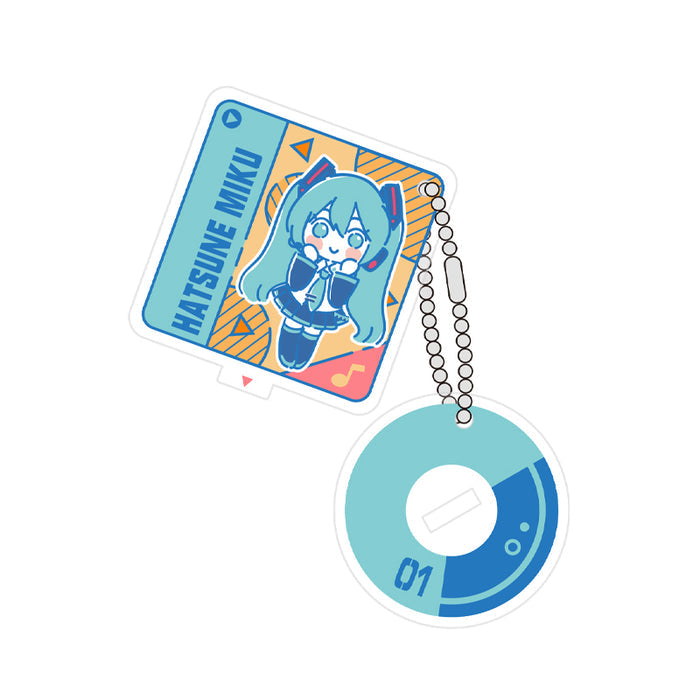 Miku Acrylic Charm Standee, Perfect Gift: teal, blue Hatsune Miku character, kawaii cartoon style