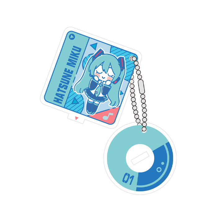 Miku Acrylic Charm Standee, Perfect Gift: teal, blue Hatsune Miku character, kawaii cartoon style