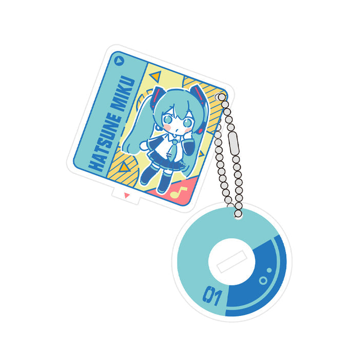 Miku Acrylic Charm Standee, Perfect Gift: teal, blue Hatsune Miku character, kawaii cartoon style