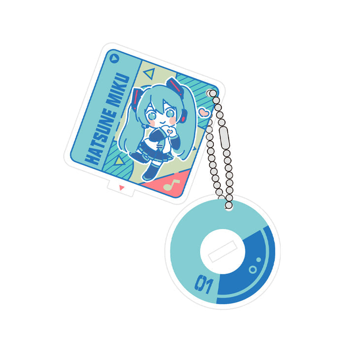 Miku Acrylic Charm Standee, Perfect Gift: teal, blue Hatsune Miku character, kawaii cartoon style