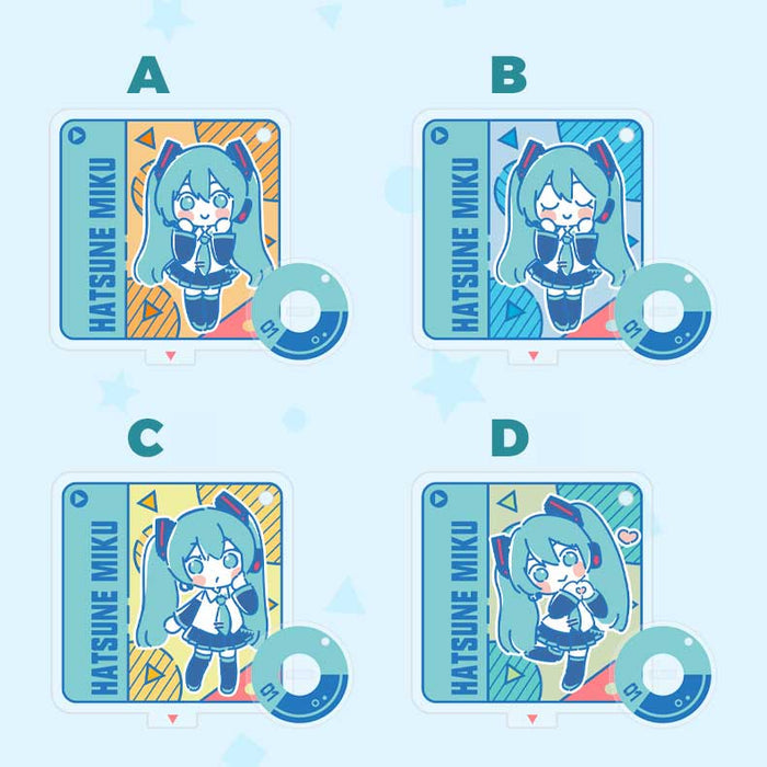 Miku Acrylic Charm Standee, Perfect Gift: teal, blue Hatsune Miku character, kawaii cartoon style
