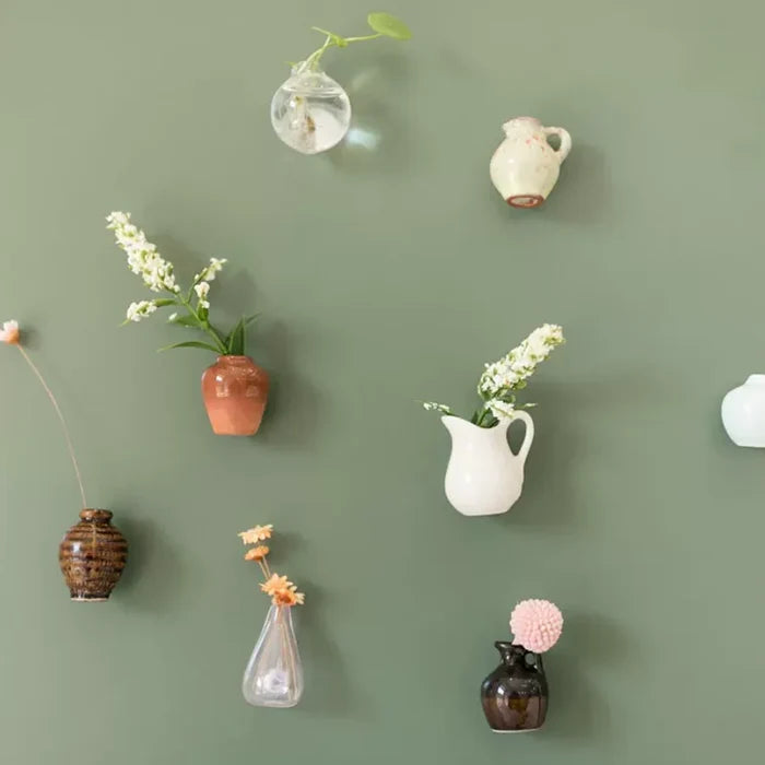 Mini Ceramic Vase Magnet Tiny Finger Flower Pot Dollhouse Micro