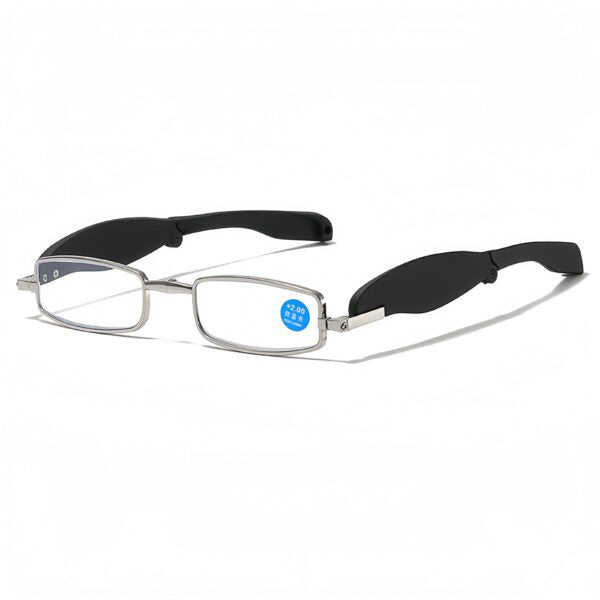 Mini Folding Key Chain Reading Glasses Metal Frame Plastic Temple Anti Blue Light Lenses