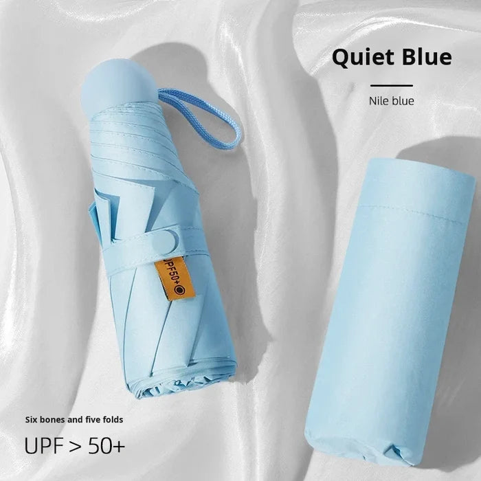 Mini Light 5-fold Portable Manual Umbrella UPF50+ UV Protection