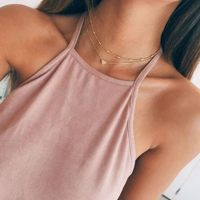 Minimalist Heart Layered Necklace for Women