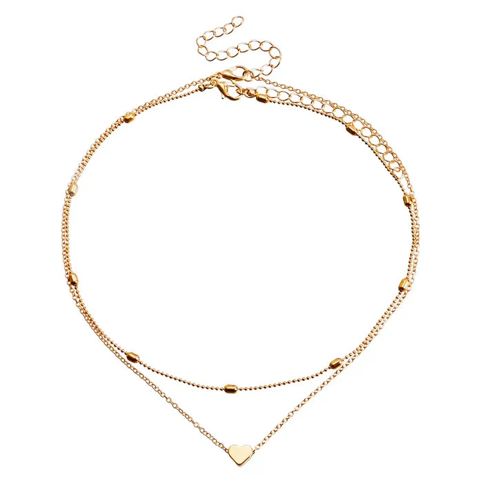 Minimalist Heart Layered Necklace for Women