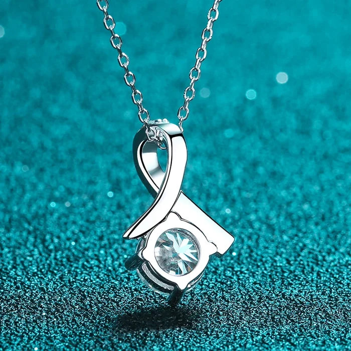 Minimalist Silver Moissanite Pendant Necklace