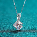 Minimalist Silver Moissanite Pendant Necklace