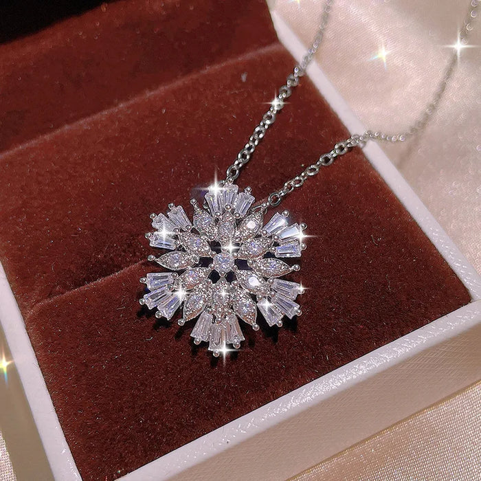 Minimalist Zircon Snow Flower Jewelry Set