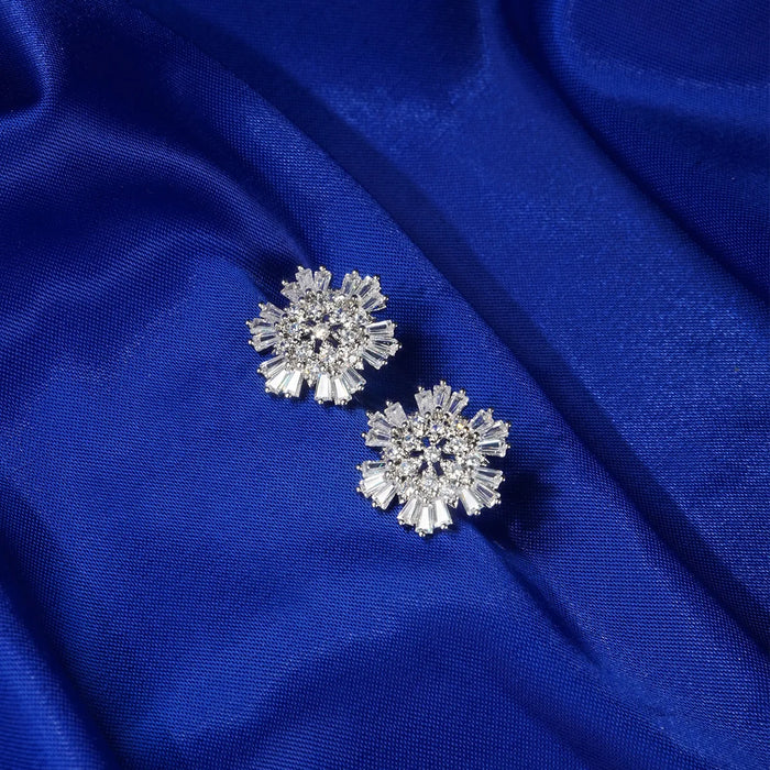 Minimalist Zircon Snow Flower Jewelry Set
