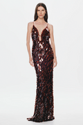 Misha Sapphire Sequin Maxi Dress - Fig