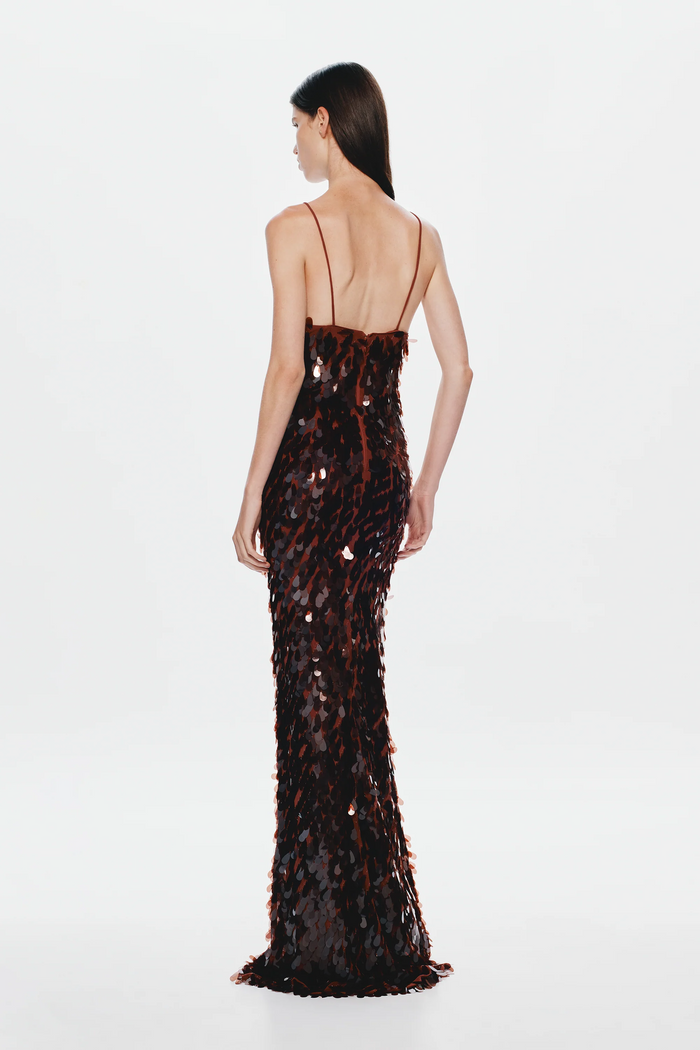 Misha Sapphire Sequin Maxi Dress - Fig