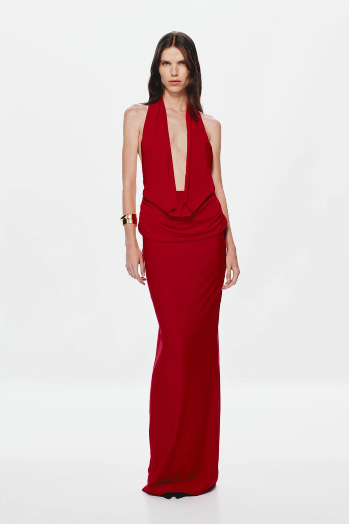 Misha Vanessa Jersey Maxi Dress - Cherry