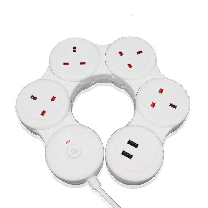 Modern Designed Power Strip with Extension Cord Switch and Light