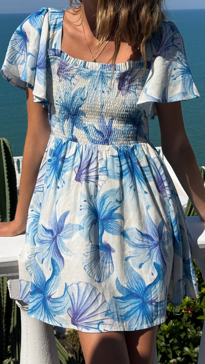Molly Mini Dress - Ocean Bloom