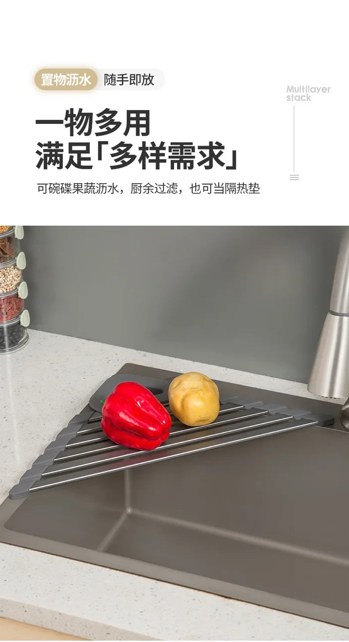 Multifunctional Folding Kitchen Rack