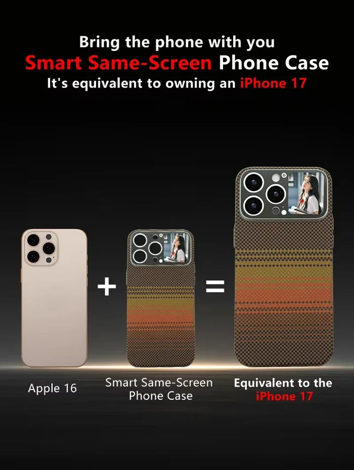 Multifunctional Smart LED Screen Display Phone Case Magnetic Carbon