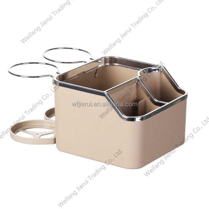 Multifunctional Universal Car Storage Box with Armrest, Tissue Box, and Cup Holder for Center Console Organization