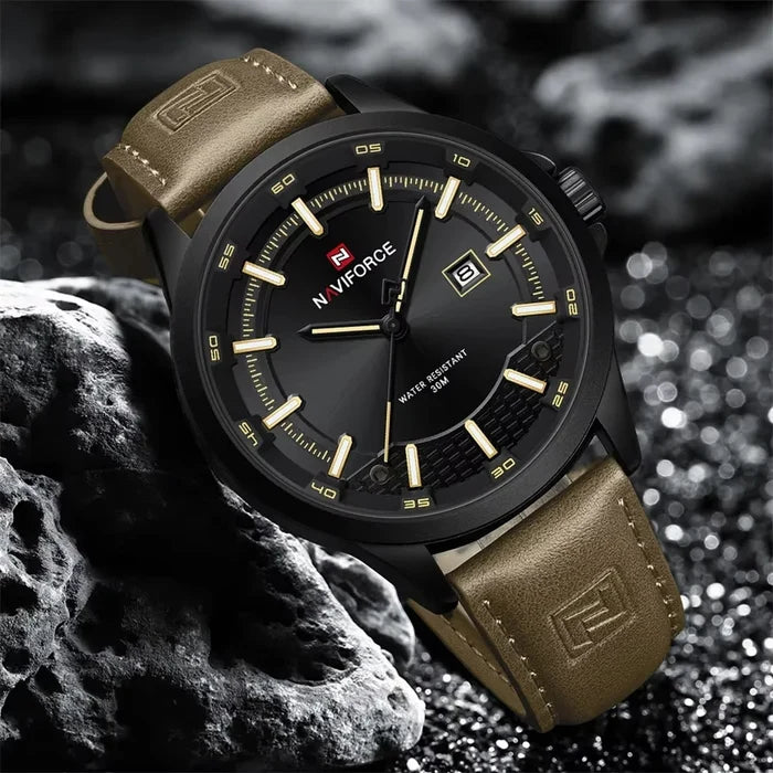 NAVIFORCE Men's Luxury Sport Leather Watch
