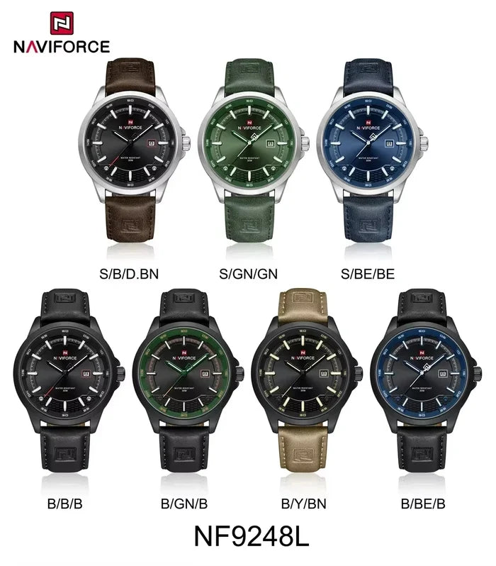 NAVIFORCE Men's Luxury Sport Leather Watch