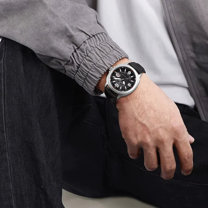 NAVIFORCE Men's Quartz Watch with Leather Band