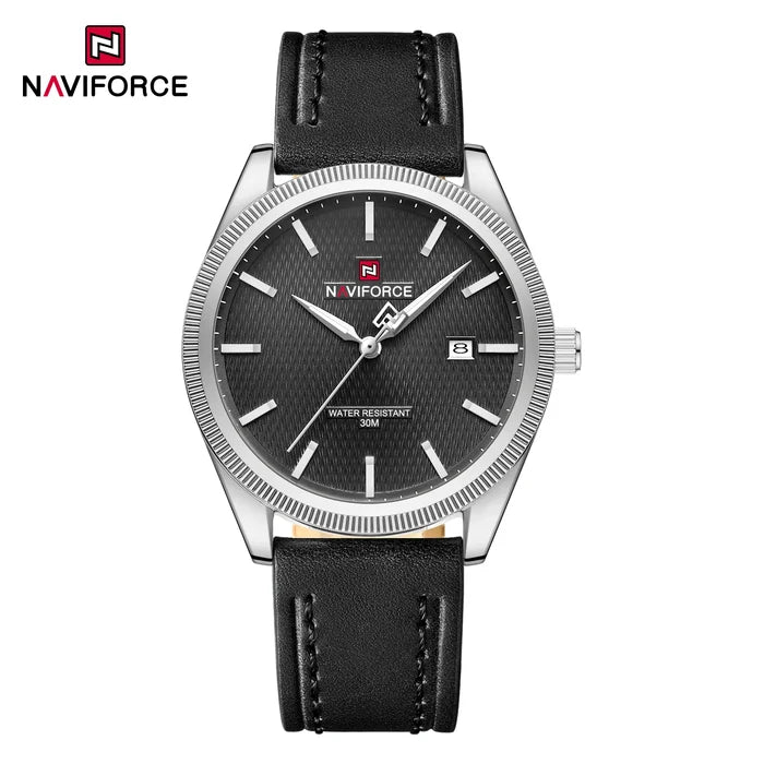 NAVIFORCE Men's Quartz Watch with Leather Strap