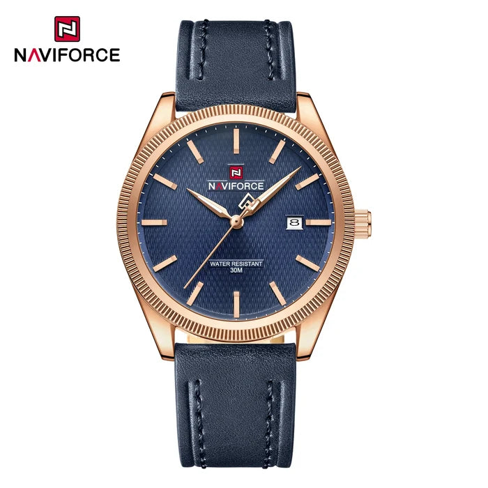 NAVIFORCE Men's Quartz Watch with Leather Strap