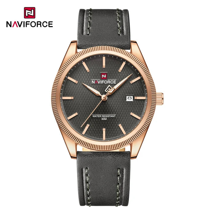NAVIFORCE Men's Quartz Watch with Leather Strap