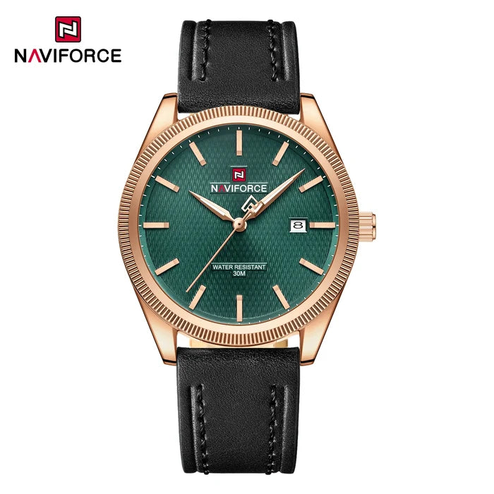 NAVIFORCE Men's Quartz Watch with Leather Strap