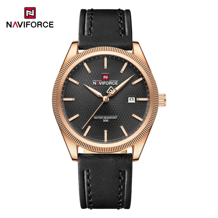 NAVIFORCE Men's Quartz Watch with Leather Strap