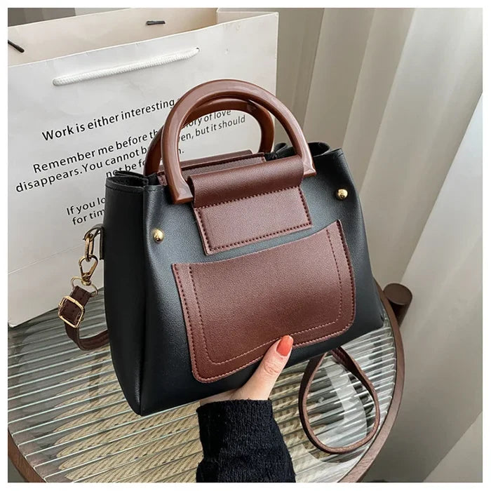 New Fashionable Contrasting Color Handbag Large Capacity