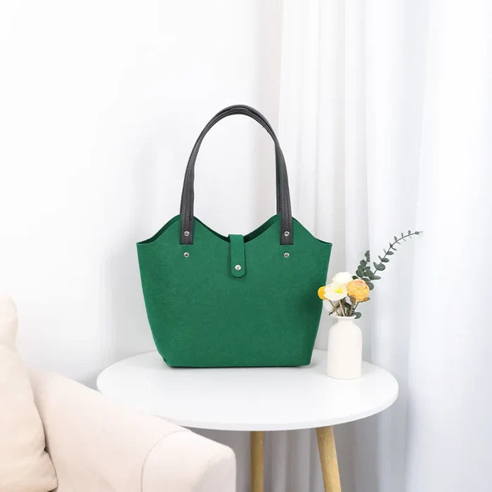 New Large Capacity Felt Fabric Travel Shopping Bag Wool Woman