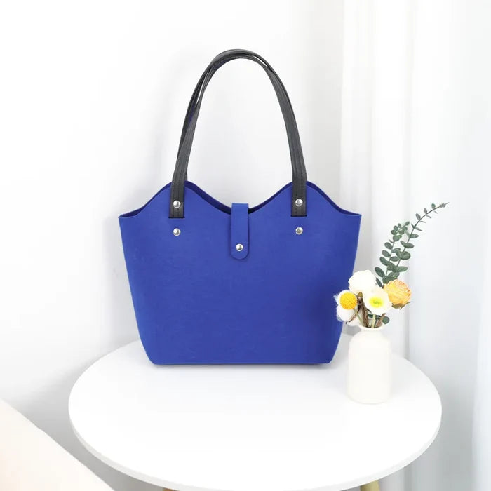 New Large Capacity Felt Fabric Travel Shopping Bag Wool Woman