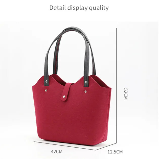 New Large Capacity Felt Fabric Travel Shopping Bag Wool Woman