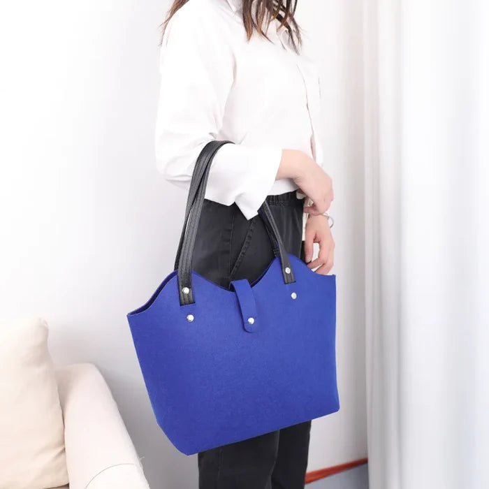New Large Capacity Felt Fabric Travel Shopping Bag Wool Woman