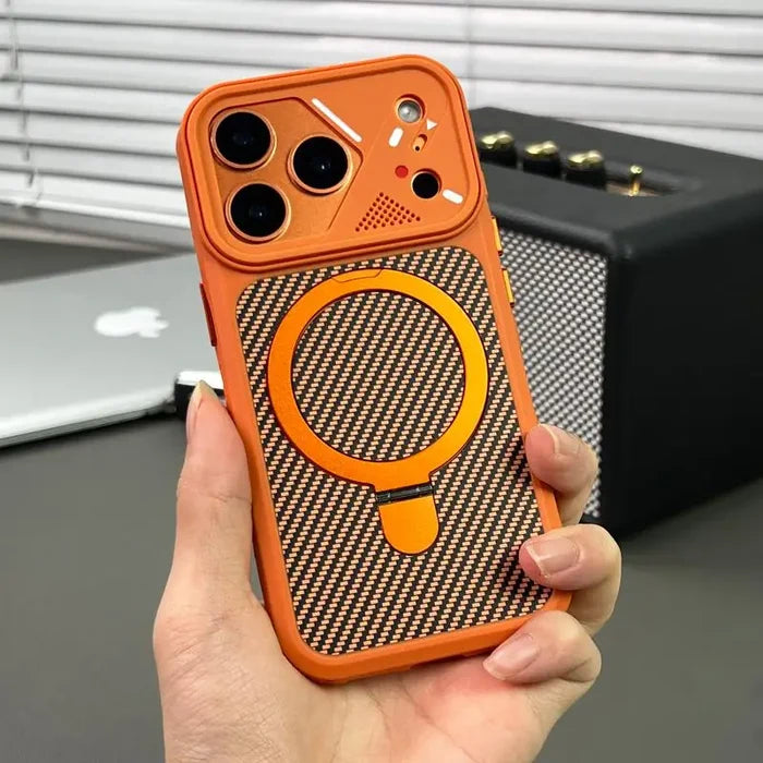 New Matte Carbon Fiber Textured Backplate Magnetic Phone Case