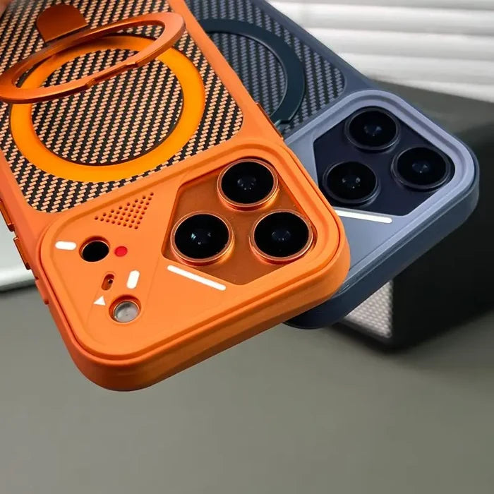 New Matte Carbon Fiber Textured Backplate Magnetic Phone Case