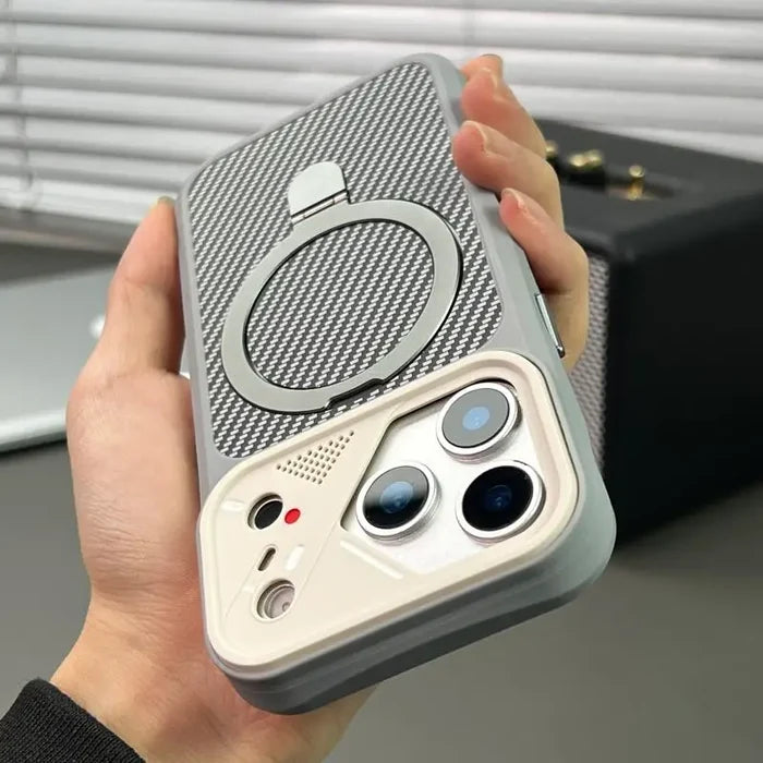 New Matte Carbon Fiber Textured Backplate Magnetic Phone Case