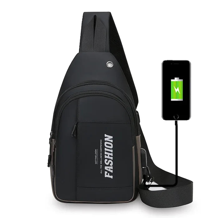 New Men's Chest Bag Anti Splashing Travel Outdoor Chest Bag
