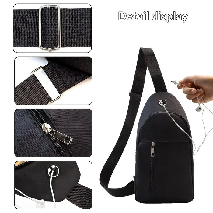 New Men's Oxford Cloth Breathable Zipper Chest Shoulder Bag