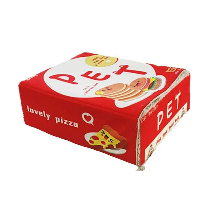 New Snack Box Plush Pet Bed Fully Enclosed Cookie Box Shape Warm Soft