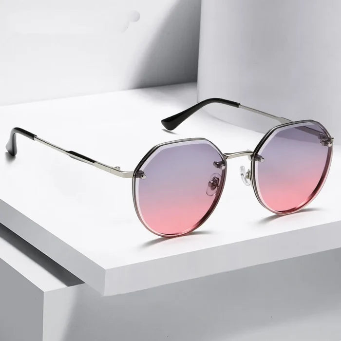 New Style Fashion Sun Protection Gradient Sunglasses Metal Frame Ins Cross Border Design