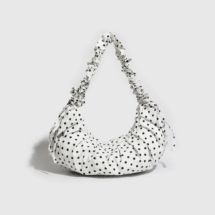 New Style Spring Summer Ruffle Polka Dot Dumpling Bag Drawstring