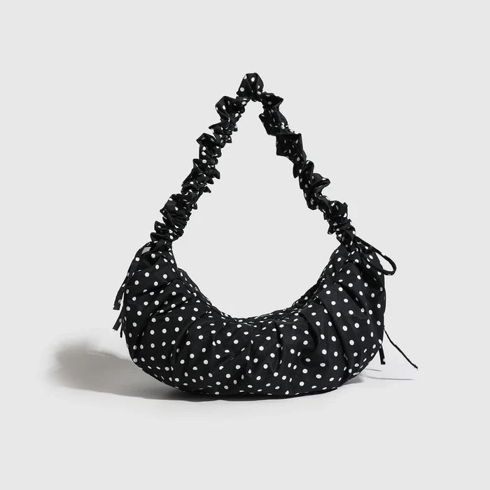 New Style Spring Summer Ruffle Polka Dot Dumpling Bag Drawstring
