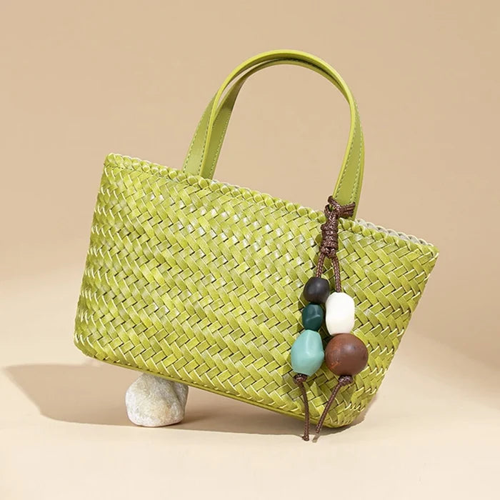 New Summer Macaron Market Woven Tote Bag Trendy Versatile