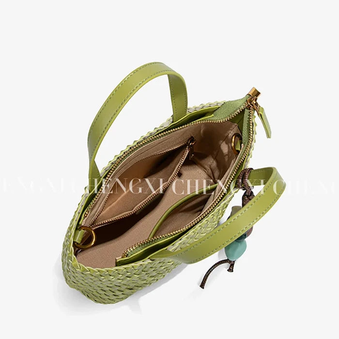 New Summer Macaron Market Woven Tote Bag Trendy Versatile