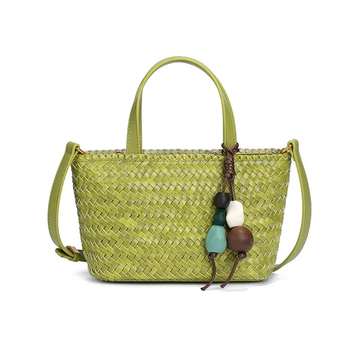 New Summer Macaron Market Woven Tote Bag Trendy Versatile